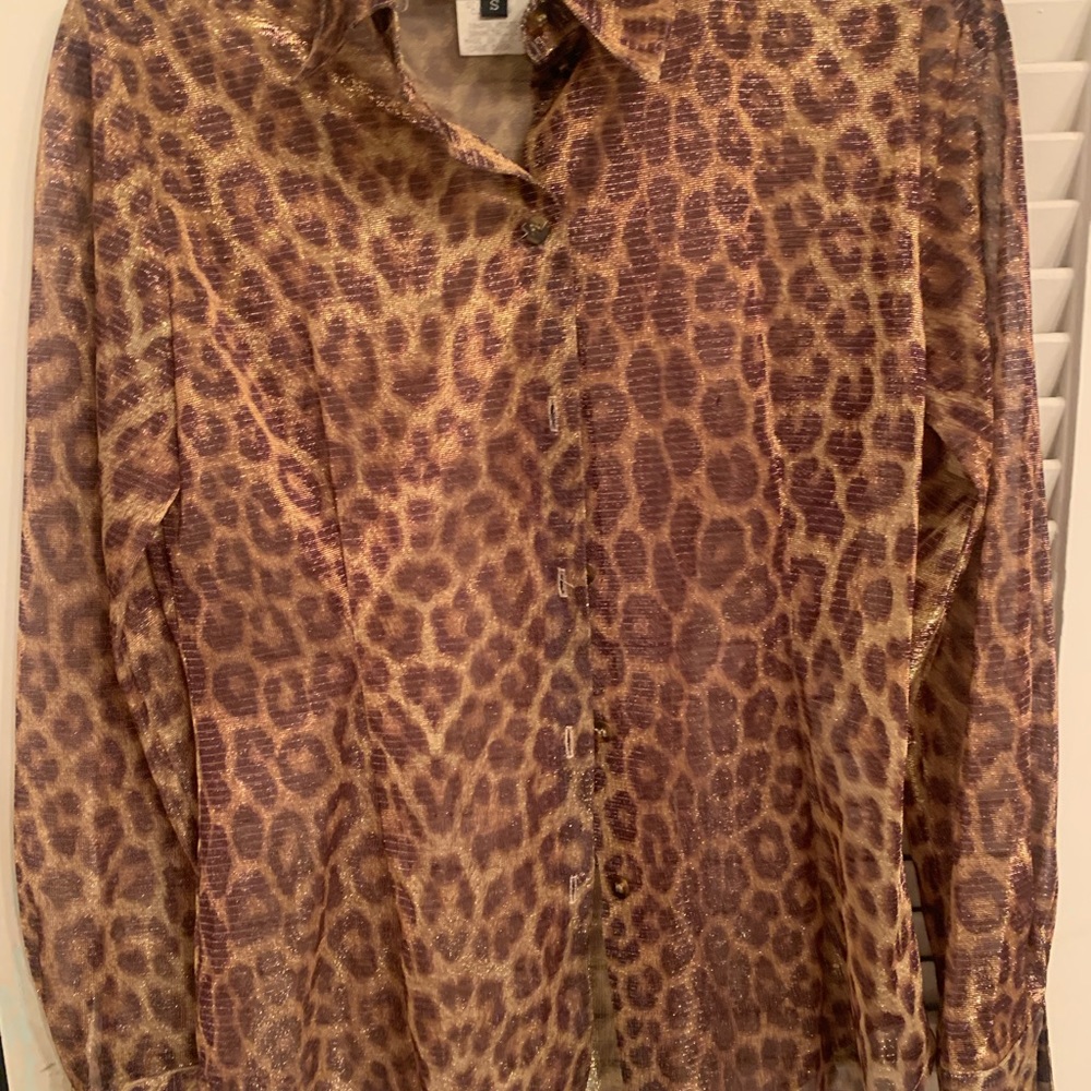 Vintage Cache Leopard Print Top - image 3